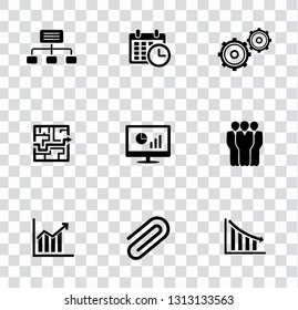 vector management icons set - business project sign symbols. office, teamwork, manager and organization icons