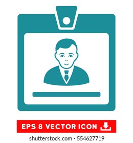 Vector Manager Badge EPS vector icon. Illustration style is flat iconic soft blue symbol on a transparent background.