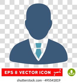 Vector Manager EPS vector pictogram. Illustration style is flat iconic bicolor cyan and blue symbol on a transparent background.