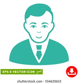Vector Manager EPS vector pictogram. Illustration style is flat iconic cyan symbol on a transparent background.