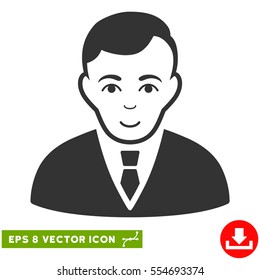 Vector Manager EPS vector pictogram. Illustration style is flat iconic gray symbol on a transparent background.
