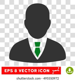 Vector Manager EPS vector pictograph. Illustration style is flat iconic bicolor green and gray symbol on a transparent background.