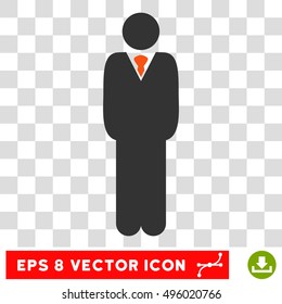 Vector Manager EPS vector pictograph. Illustration style is flat iconic bicolor orange and gray symbol on a transparent background.