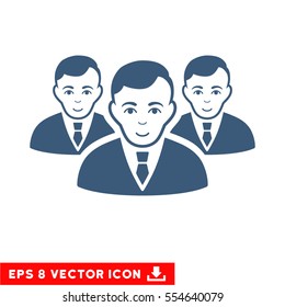 Vector Manager Group EPS vector pictograph. Illustration style is flat iconic blue symbol on a transparent background.