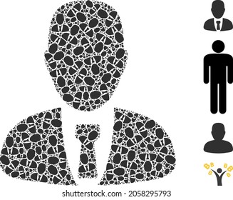 Vector manager mosaic is organized with scattered recursive manager items. Recursive combination for manager.