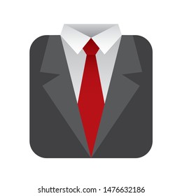 Vector, manager suit icon. Isolated on white background