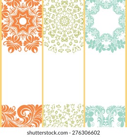 Vector mandala. Abstract vector floral ornamental border. Lace pattern design. Vector ornamental border frame. Can be used for, cards, wedding invitations etc