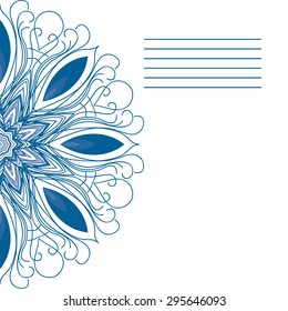 Vector mandala. Abstract vector floral ornamental border. Lace pattern design. Vector ornamental border frame. Can be used for, cards, wedding invitations etc