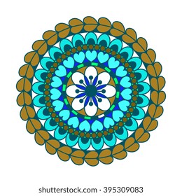 Vector mandala. Abstract vector floral ornamental border. Lace pattern design. Vector ornamental border frame. Can be used for, cards, wedding invitations etc