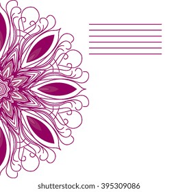 Vector mandala. Abstract vector floral ornamental border. Lace pattern design. Vector ornamental border frame. Can be used for, cards, wedding invitations etc