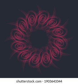 guilloche rosa abstracto de mandala vectorial