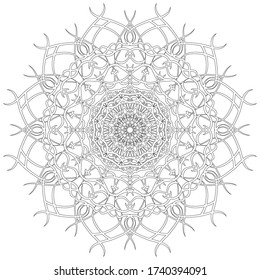 página de coloreado contra estrés de mandala vectorial 