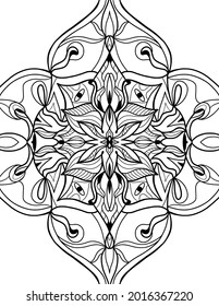 Vector mandala antistress.  Relaxation and Meditation Coloring Page.  An example for drawing henna, tattoo