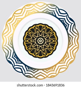 Mandala vectorial. motivos árabes, indios, turcos, pakistán, chinos, otomanos
