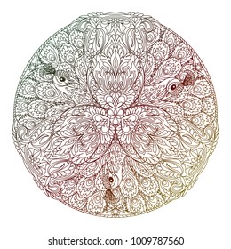 vector Mandala art. Abstract pattern. Vintage decorative asian, islam, indian, arabic, turkish, aztec elements. Coloring page template for background, invitation, birthday, wedding cards, wallpaper 33