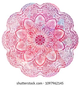 vector Mandala art. Abstract pattern. Vintage decorative asian, islam, indian, arabic, turkish, aztec elements. Watercolor motif template: background, invitation, birthday, wedding cards