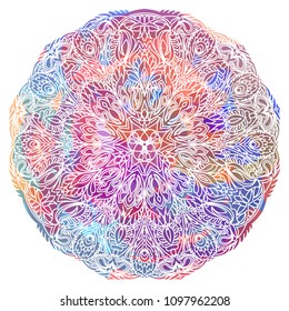 vector Mandala art. Abstract pattern. Vintage decorative asian, islam, indian, arabic, turkish, aztec elements. Watercolor motif template: background, invitation, birthday, wedding cards