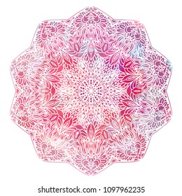 vector Mandala art. Abstract pattern. Vintage decorative asian, islam, indian, arabic, turkish, aztec elements. Watercolor motif template: background, invitation, birthday, wedding cards