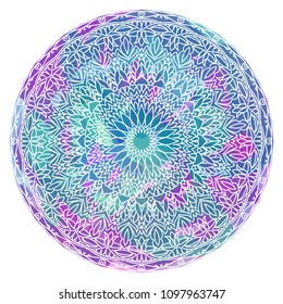 vector Mandala art. Abstract pattern. Vintage decorative asian, islam, indian, arabic, turkish, aztec elements. Watercolor motif template: background, invitation, birthday, wedding card