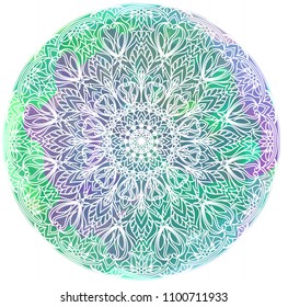 vector Mandala art. Abstract pattern. Vintage decorative asian, islam, indian, arabic, turkish, aztec elements. Watercolor motif template: background, invitation, birthday, wedding cards, wallpaper 01