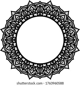 Vector mandala art or circular pattern for decoration elements, meditation poster, stress relief, henna, adult coloring book page, decoration card.
