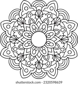 Diseño artístico del vector Mandala, diseño de Mandala, dibujo digital, páginas de colores para adultos y niños, indio, decorativo, étnico, decoración, forma de arte circular