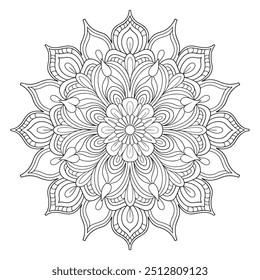 Vector mandala art design with white background	