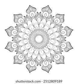 Projeto de arte mandala de vetor com fundo branco	