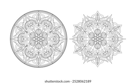 Vector mandala art floral simple mandala design.