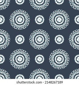 Vektor mandala Hintergrund mit böhmischen, orientalischen, indischen, Zelte von Romance Nahtlose Muster.Nahtlose geometrische Lichtmuster Abstrakte runde Designs können für blauen Hintergrund verwendet werden.Traditionelles Design.