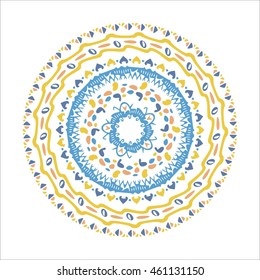 Vector mandala background with bohemian, Oriental, Indian, Arabic, African motifs.