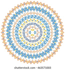 Vector mandala background with bohemian, Oriental, Indian, Arabic, African motifs.
