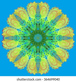 Vector Mandala background. Round Indian Ornament Pattern