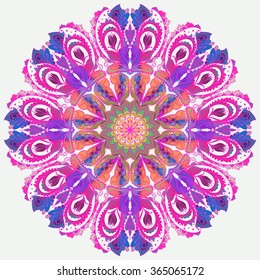 Vector Mandala background. Round Indian Ornament
