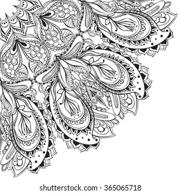 Vector Mandala background. Round Indian Ornament