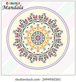 Vektorgrafik Mandala mit schönem und farbenfrohem Design