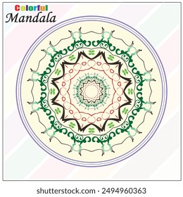 Vector mandala con diseño hermoso y colorido
