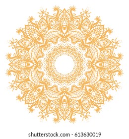 Vector mandala. Beautiful illustration for card or t-shirt. Sacred geometry ethnic indian decor element. Round ornament pattern.  Oriental motif.