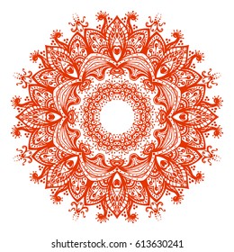 Vector mandala. Beautiful illustration for card or t-shirt. Sacred geometry ethnic indian decor element. Round ornament pattern.  Oriental motif.