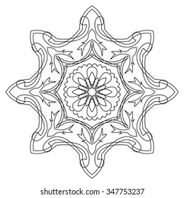 Vector mandala in black and white. Decorative element.