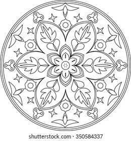 Vector mandala in black and white. Decorative element.
