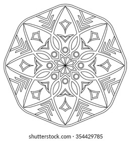 Vector mandala in black and white. Decorative element.