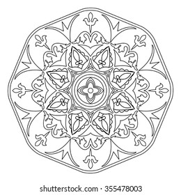 Vector mandala in black and white. Decorative element.