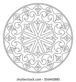 Vector mandala in black and white. Decorative element.