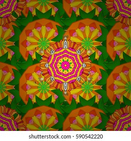 Vector Mandala. Boho style flower seamless pattern. Tiled mandala design, best for print fabric or papper and more. Background.