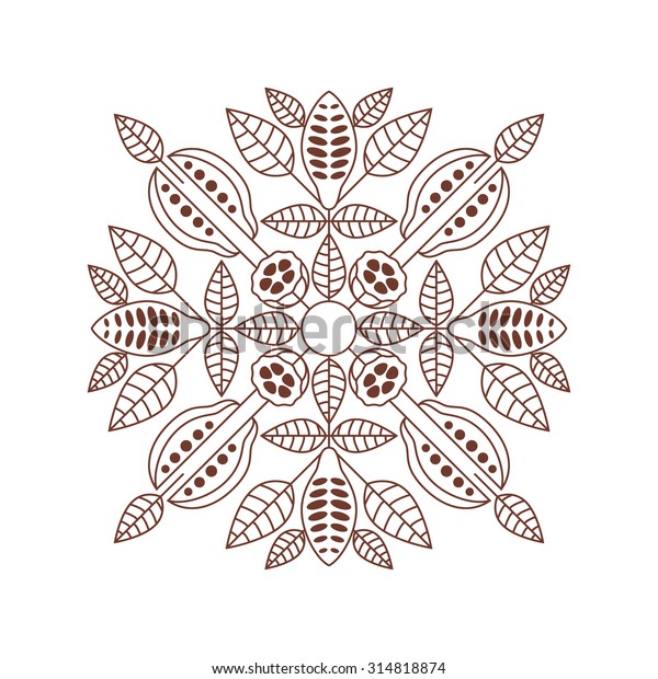 Vector Mandala Cocoa Bean Lace Ornament Stock Vector Royalty Free