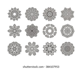 Vector mandala collection. Hand drawn background. Arabic, Indian, ottoman motifs.