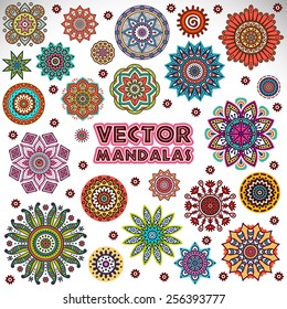 Vector mandala collection. Vintage decorative elements. Hand drawn background. Islam, Arabic, Indian, ottoman motifs. 