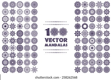 Vector mandala collection. Vintage decorative elements. Hand drawn background. Islam, Arabic, Indian, ottoman motifs. 