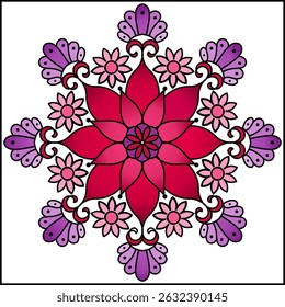 Vector- Mandala Color Blanco y Negro 